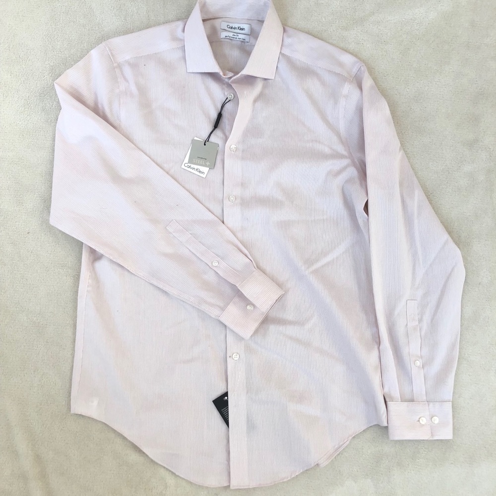 Calvin Klein Slim Fit Size 15.5 32/33 Non Iron